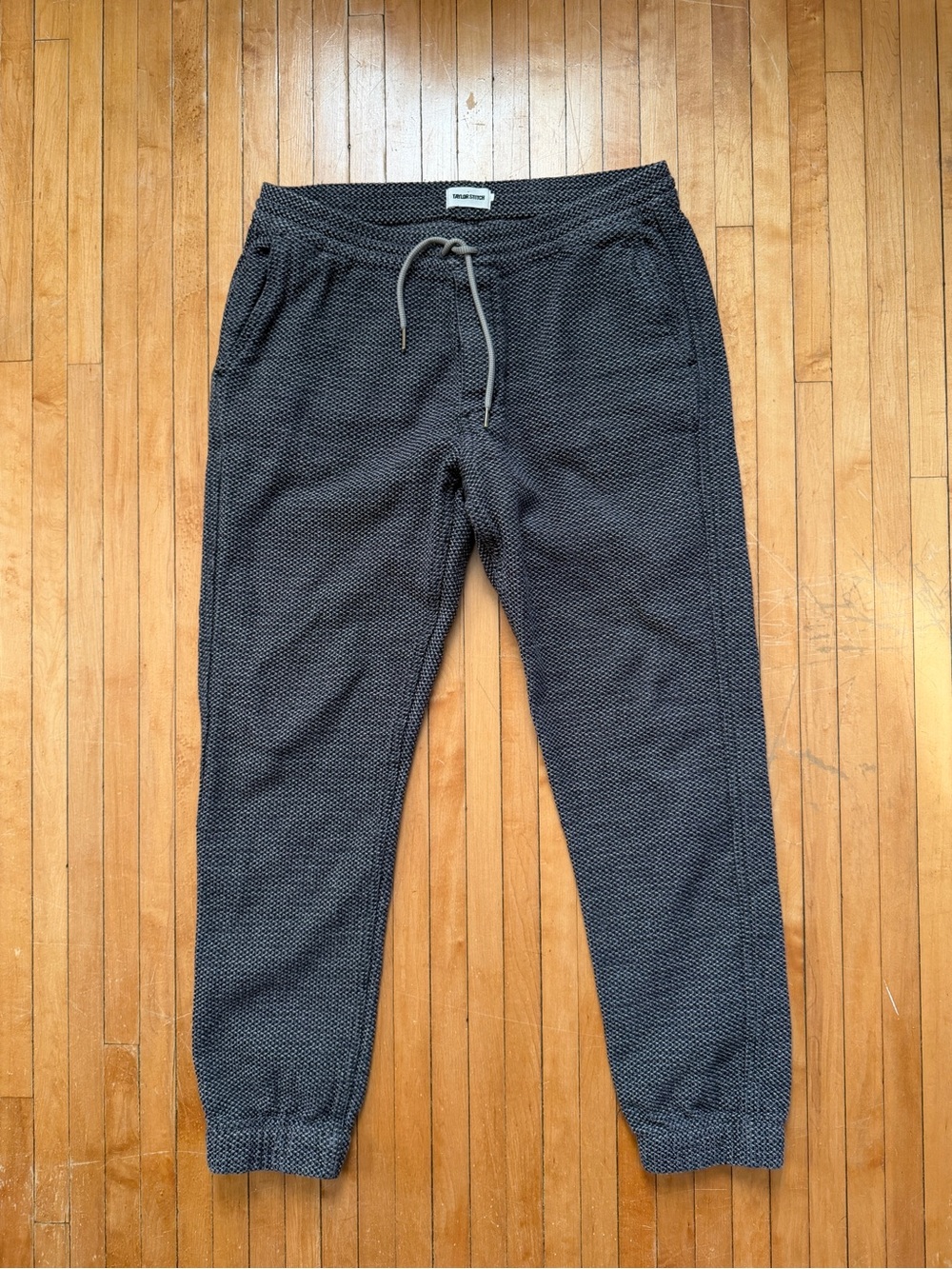 Taylor Stitch Apres Sashiko Joggers Charcoal Gray 100% Cotton Men’s Sz. L